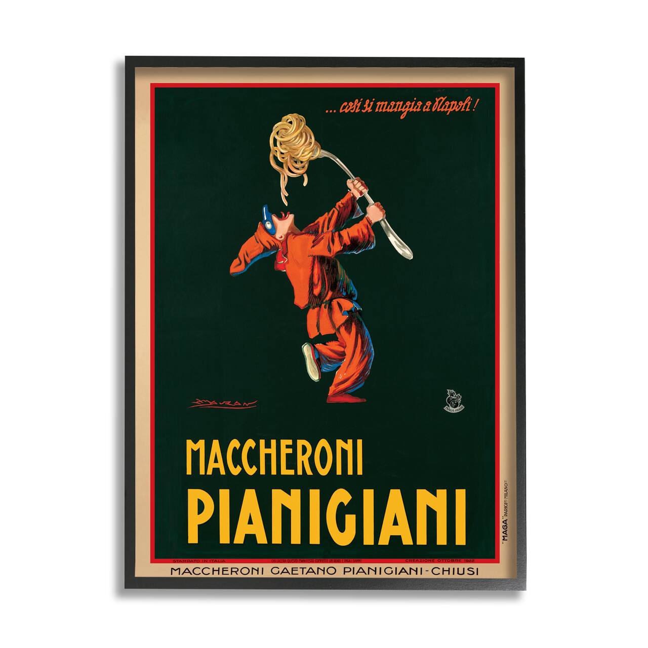 Stupell Industries Maccheroni Pianigiani Vintage Design Black Framed Wall Art